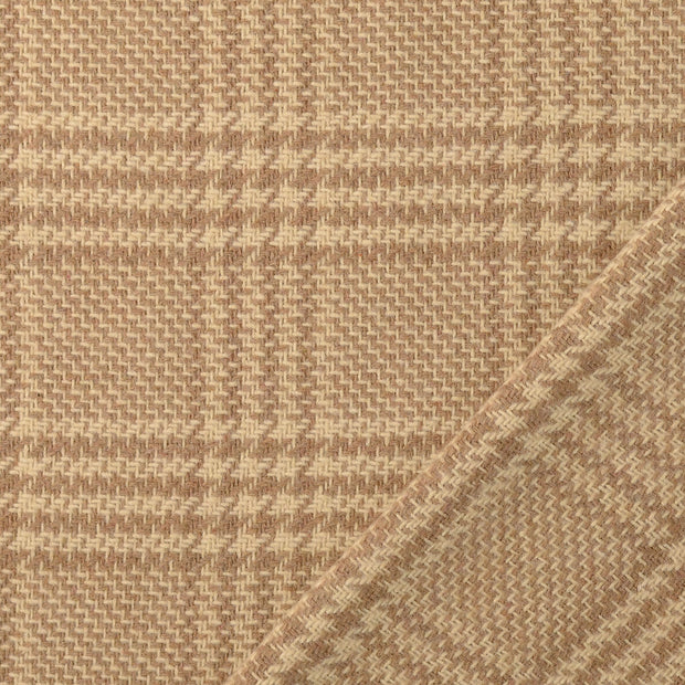 Chiffon en laine tissu Beige fil teint 