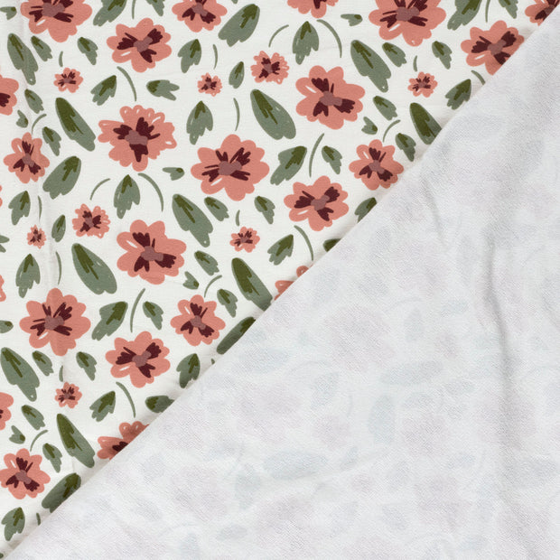 French Terry fabric Flowers digital printed 