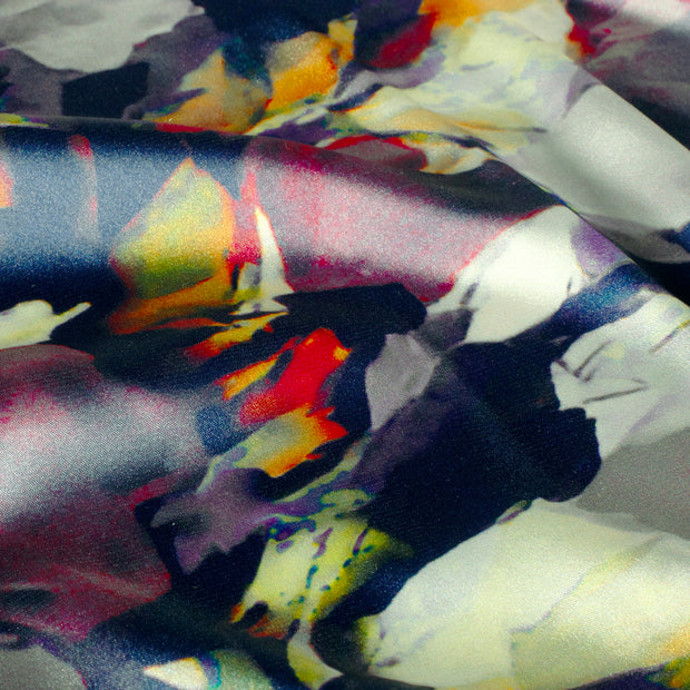 Satin fabric Abstract Indigo