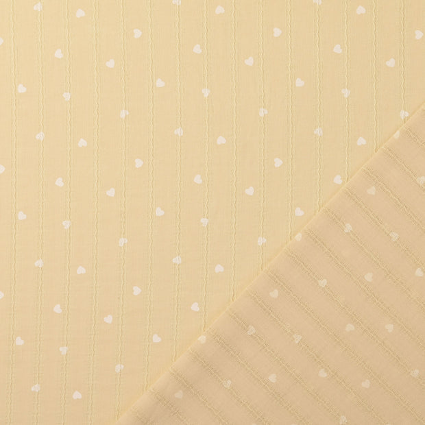 Voile tissu Jaune imprimé numérique 