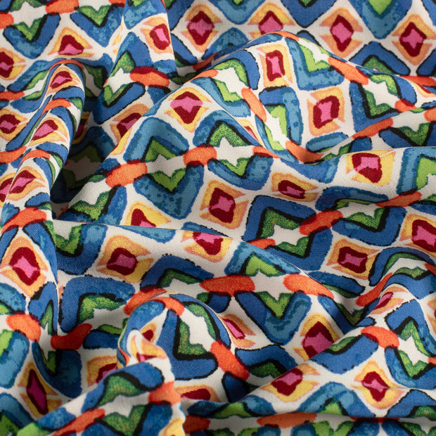 Viscose Poplin fabric Abstract Indigo