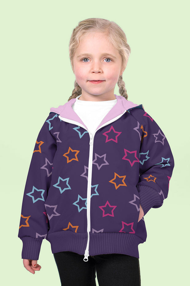 Softshell fabric Stars Purple