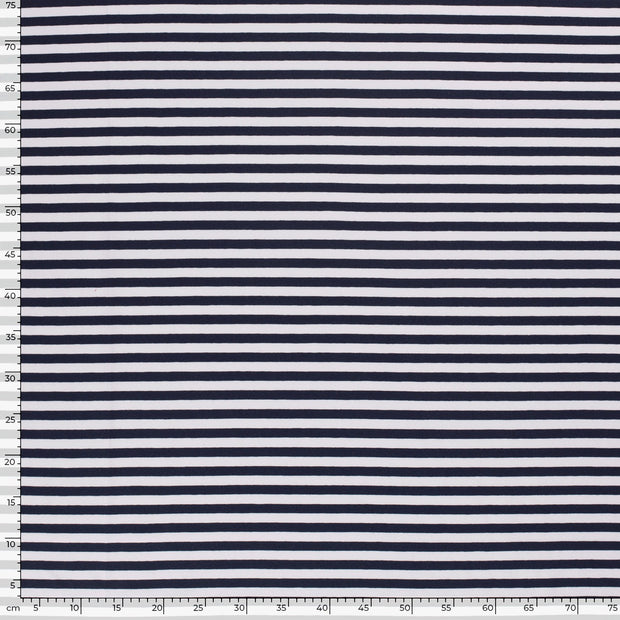 Cotton Jersey Yarn Dyed fabric Stripes Navy