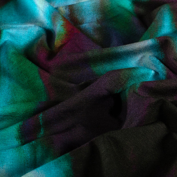 Viscose Vortex Jersey fabrik Abstrakt Dunkelgrün
