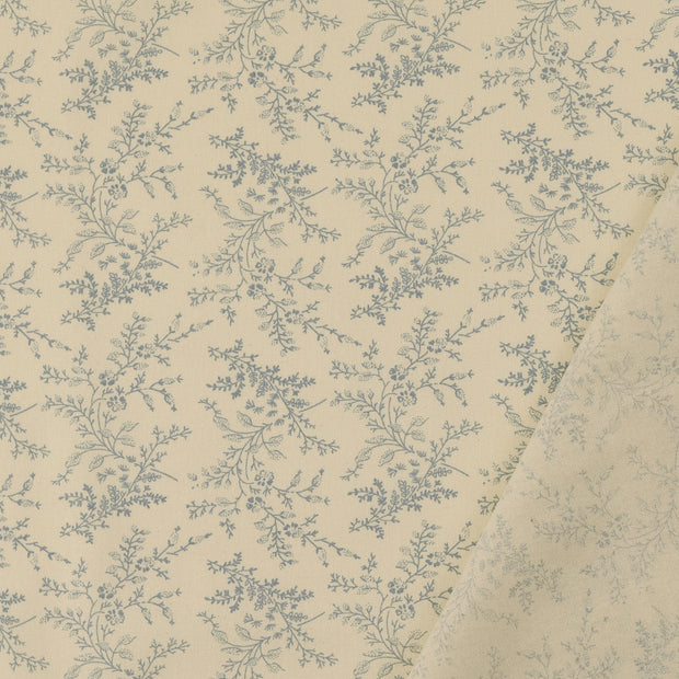 Cotton Poplin fabric Baby Blue printed 