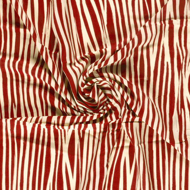Bambou Poplin tissu Rouge Bordeaux imprimé 