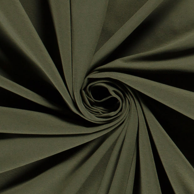 Jersey fabric Unicolour Khaki Green