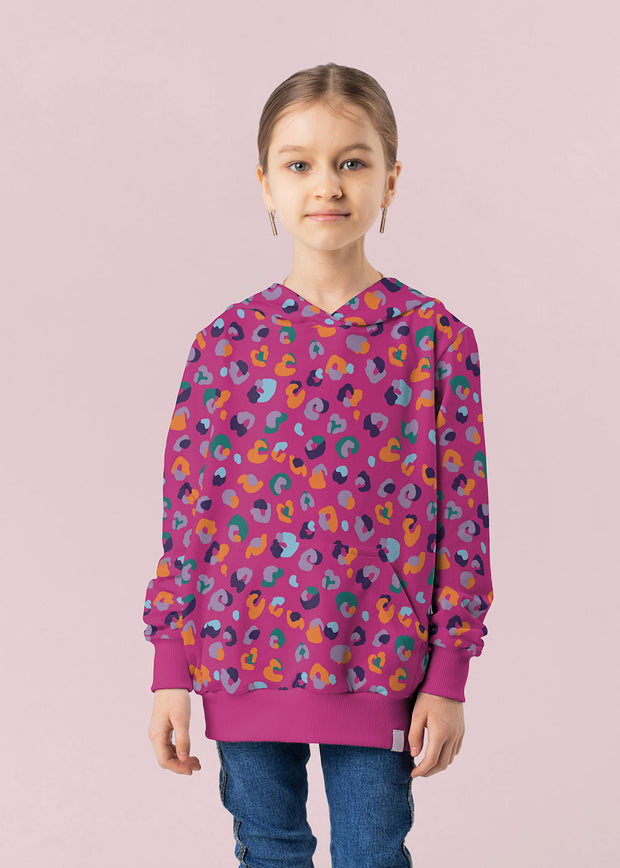 French Terry tissu léopards Fuchsia