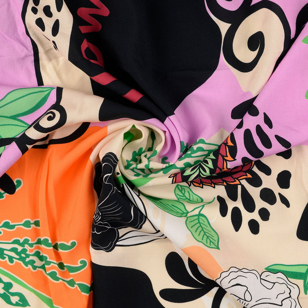 Viscose Poplin fabric multicolor 