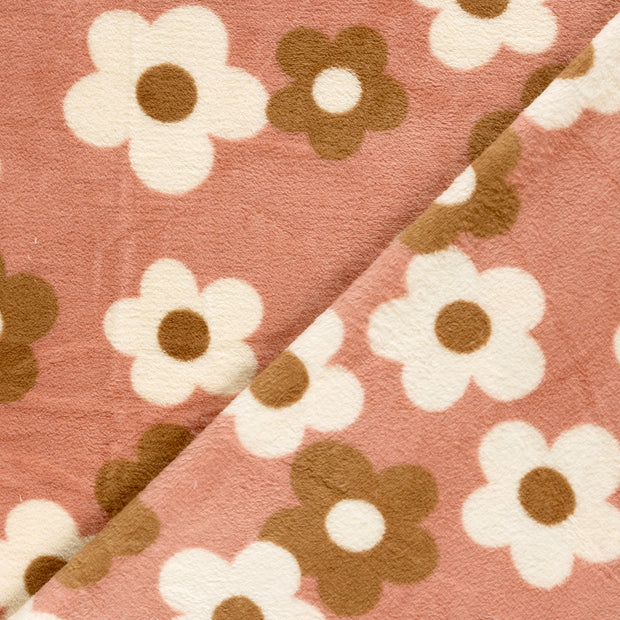 Polaire Doudou tissu fleurs imprimé 