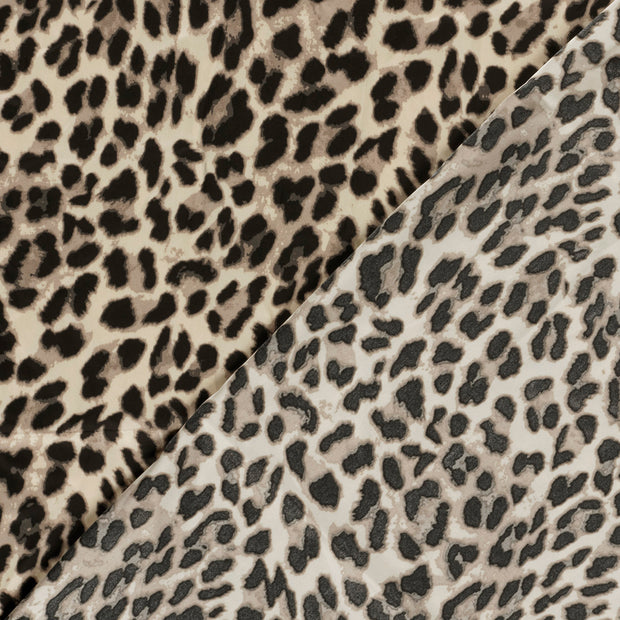 Satin Duchesse fabrik Leoparden bedruckt 