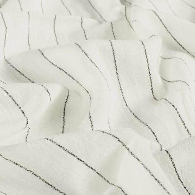 Semi-linen fabric Stripes Off White
