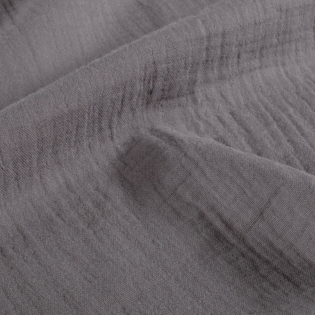Double gaze très large tissu Unicolore Gris taupe