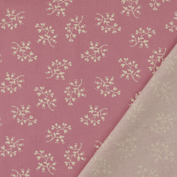 Cotton Poplin fabric Old Pink printed 