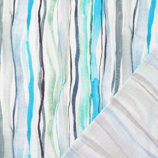 Double gaze tissu Bleu clair imprimé numérique 