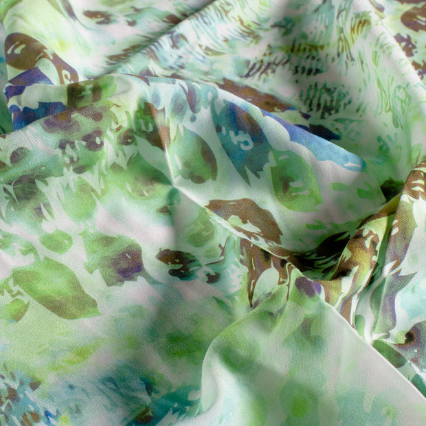 Viscose Poplin fabric Abstract Green