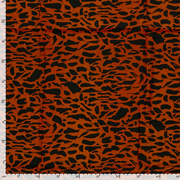 Viscose Twill fabric Abstract Brique