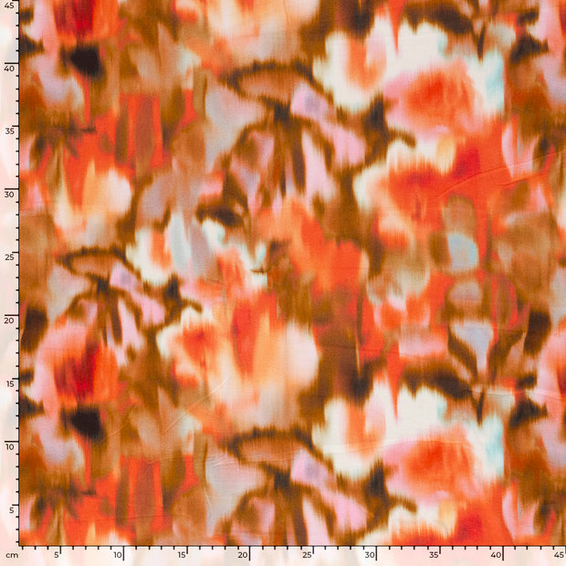 Jersey de Viscose tissu Abstrait Coral