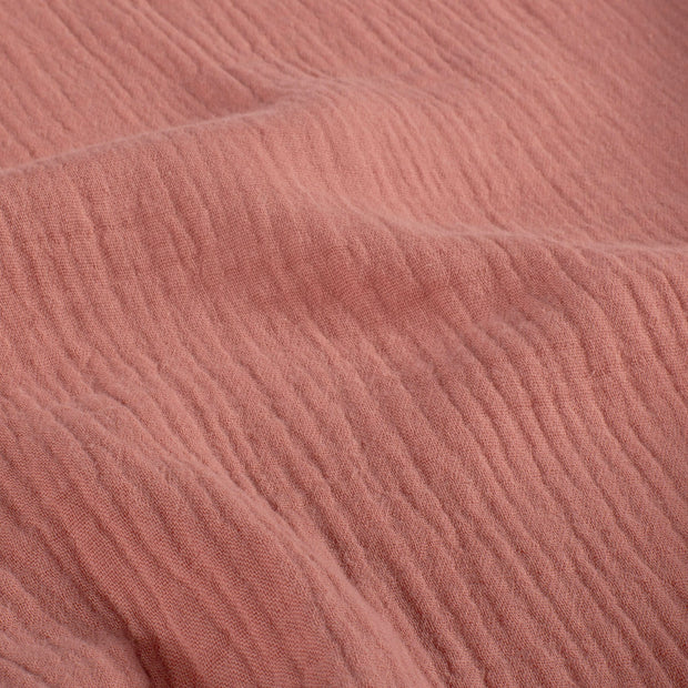 Muslin GOTS organic fabric Unicolour Old Pink