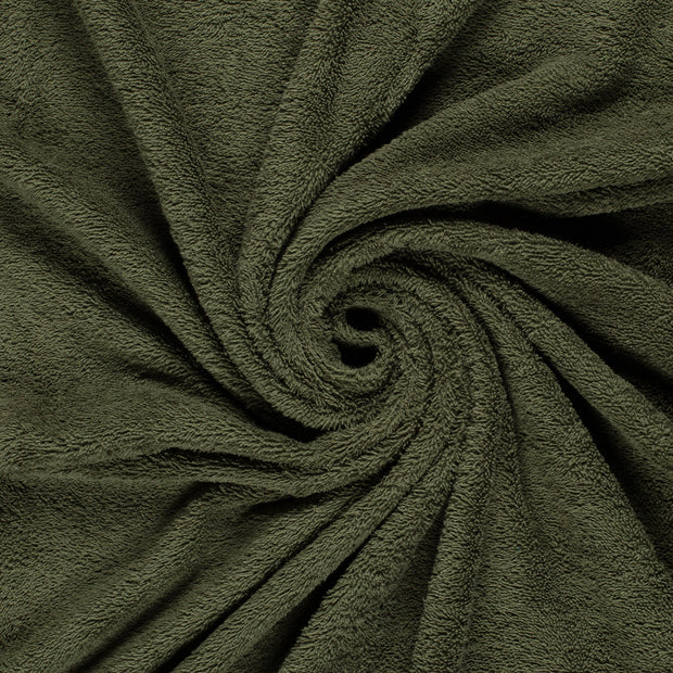 Frotté tissu Vert kaki 