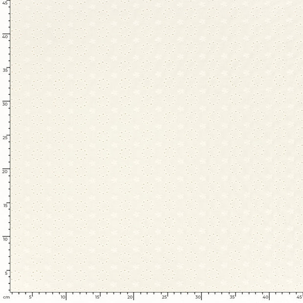 Popeline de Coton tissu fleurs Blanc cassé