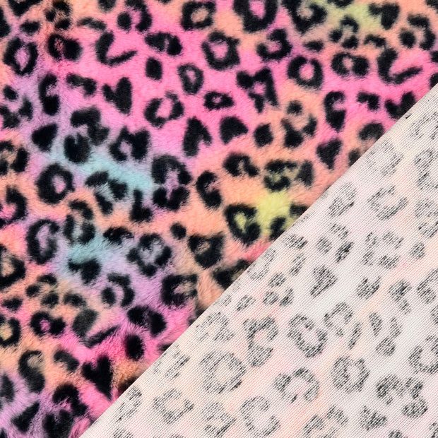 Fausse Fourrure tissu multicolore imprimé numérique 