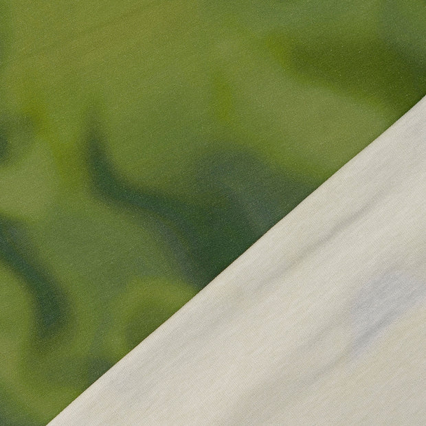 French Terry tissu Vert Olive imprimé numérique 