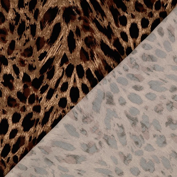 Viscose Satin fabrik Beige bedruckt 