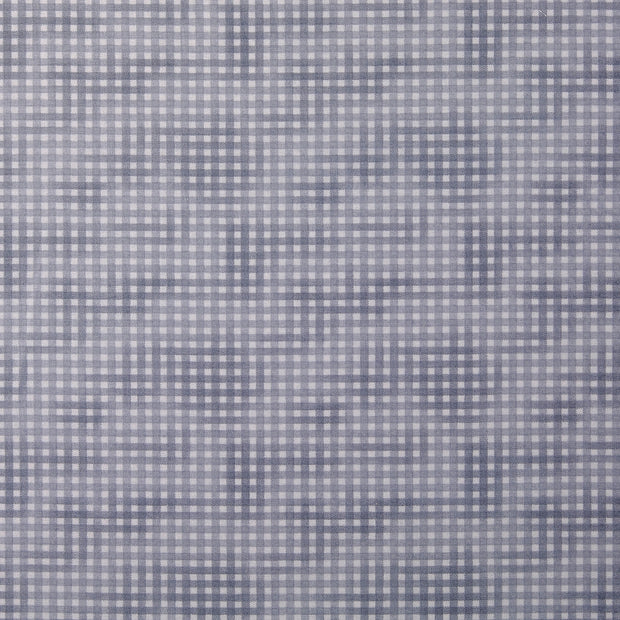 Popeline de Coton tissu Carreaux Bleu clair
