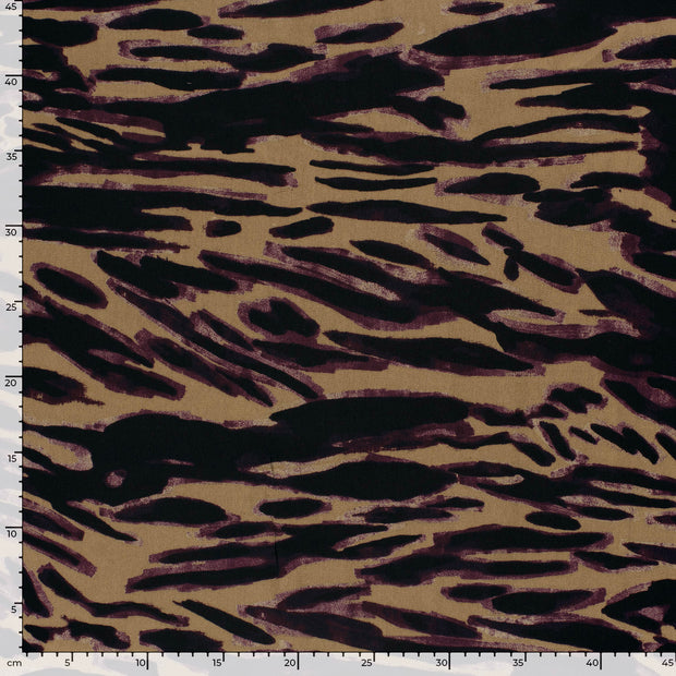 Viscose Satin fabric Abstract Camel