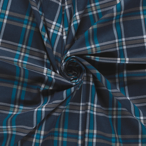 Flanell fabrik Marine bedruckt 