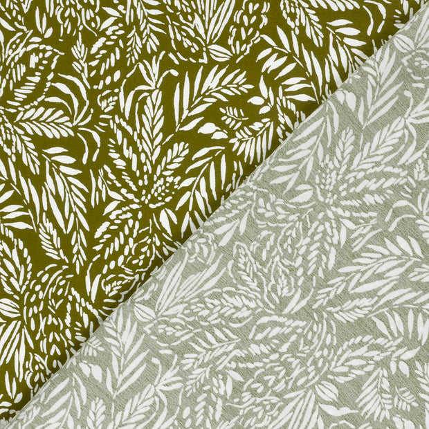 Viscose Nylon Crepe fabric Leaves printed 