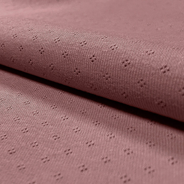 Pointelle tissu Unicolore Mauve