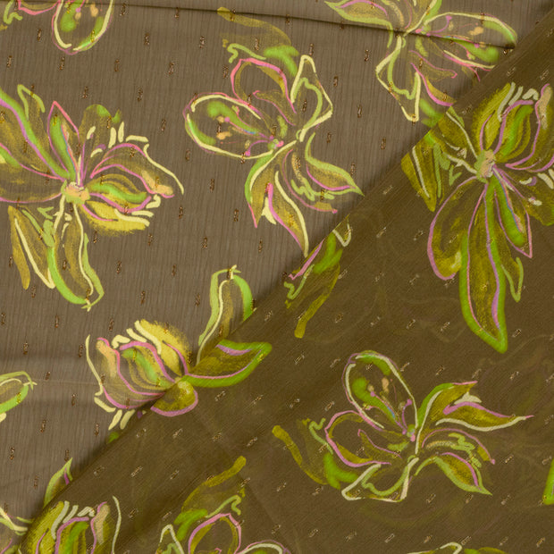 Chiffon fabric Glitter digital printed 