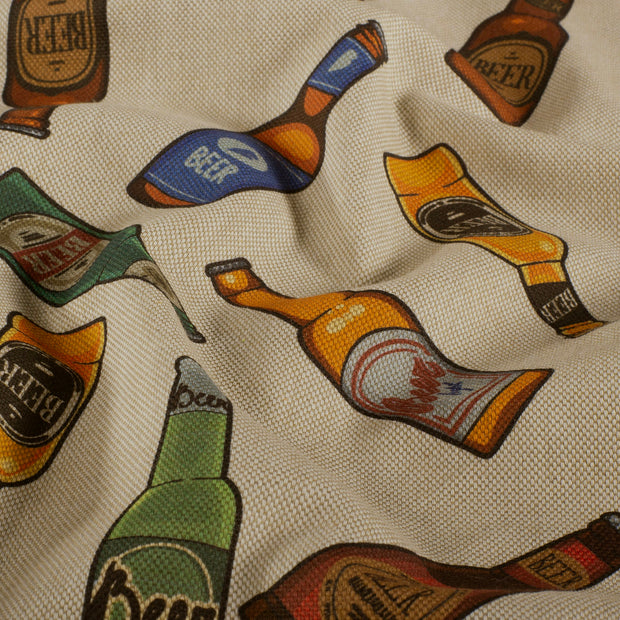 Linen Look fabric Bottles Green