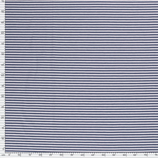 Cotton Jersey Yarn Dyed fabric Stripes Indigo