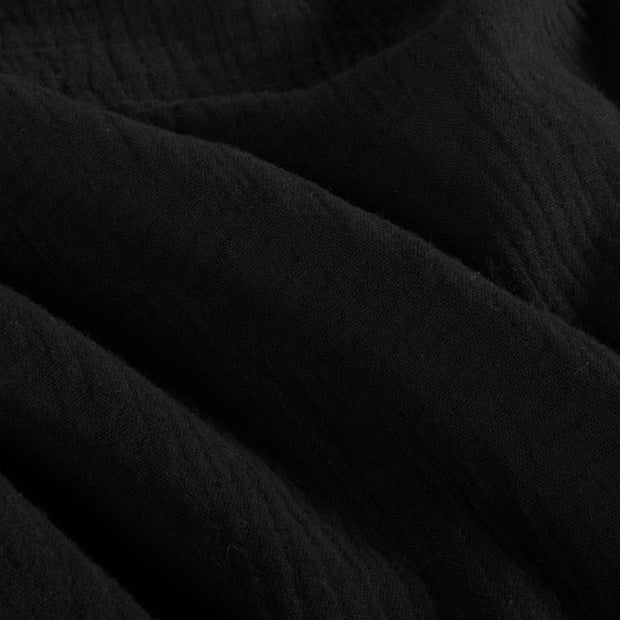 Double gaze très large tissu Unicolore Noir