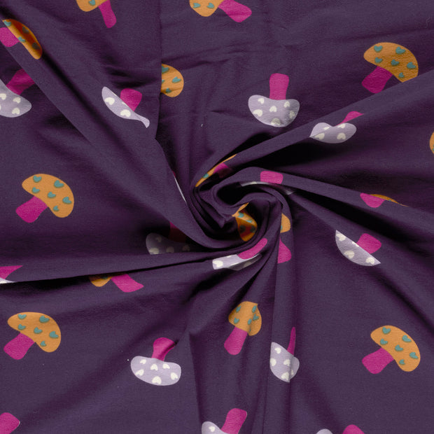 French Terry fabric Purple brushed and digital printed 