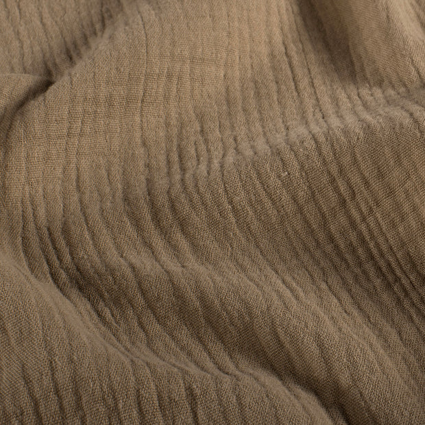 Double gaze très large tissu Unicolore Camel