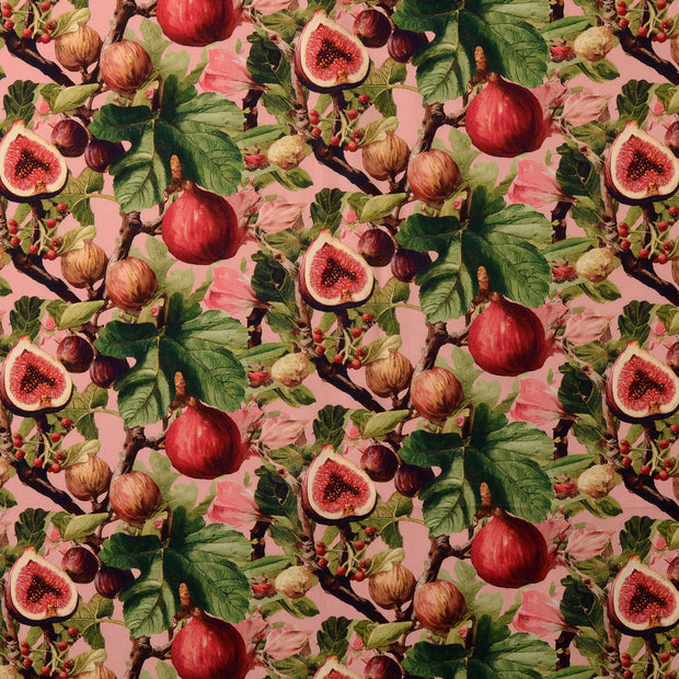 Cotton Poplin fabric Fruits Old Pink
