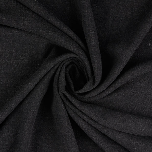 woven linen fabric black 