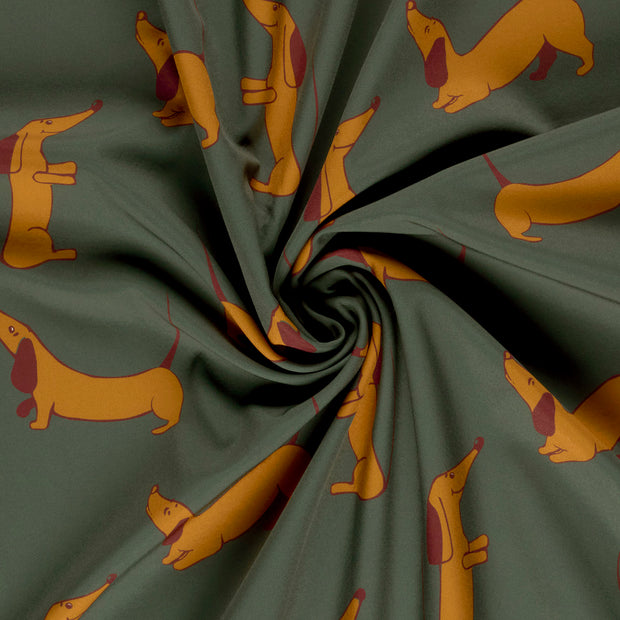 Softshell fabric Dark Green digital printed 