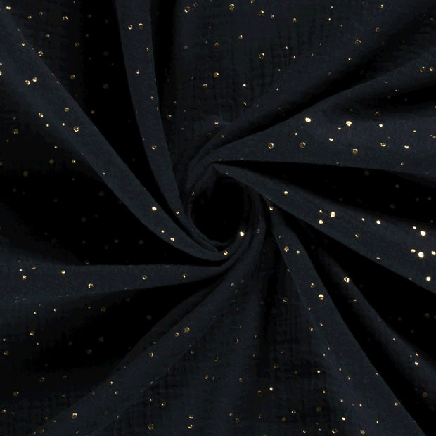 Muslin fabric Dots Navy