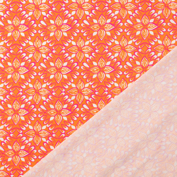 Cotton Jersey fabric Orange digital printed 