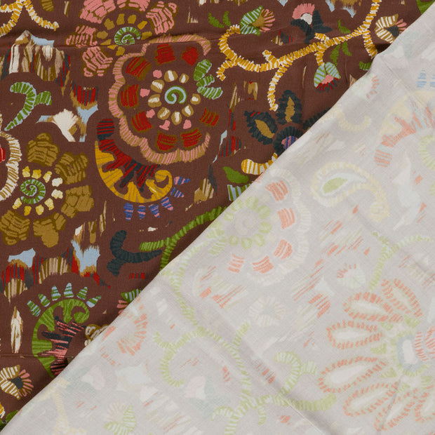 Viscose Satin fabric Abstract printed 