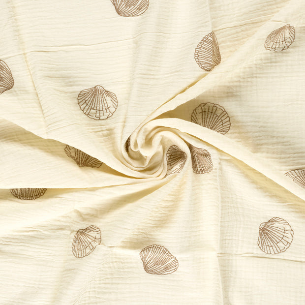Double gaze tissu brodé 