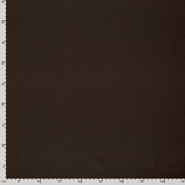 Double gaze très large tissu Unicolore Marron Foncé