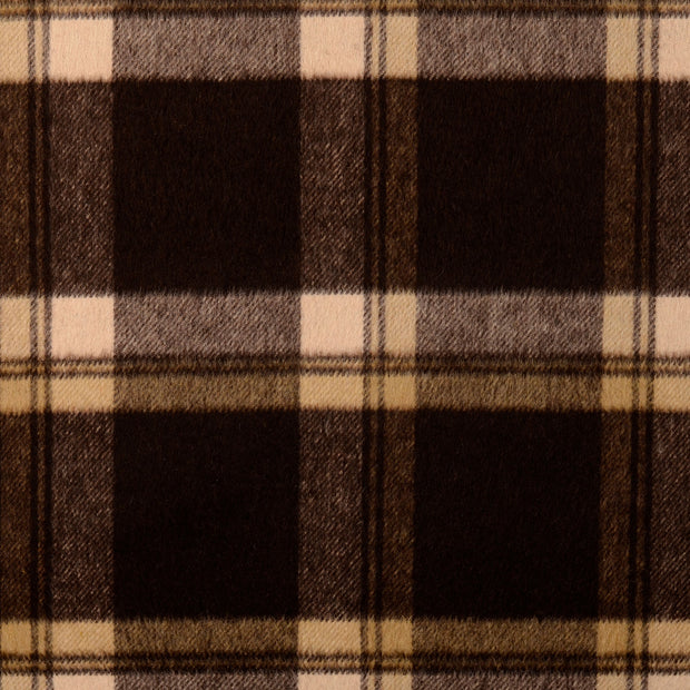 Chiffon en laine tissu Carreaux Marron