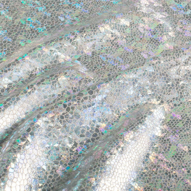 Lamé fabric Snakes Silver