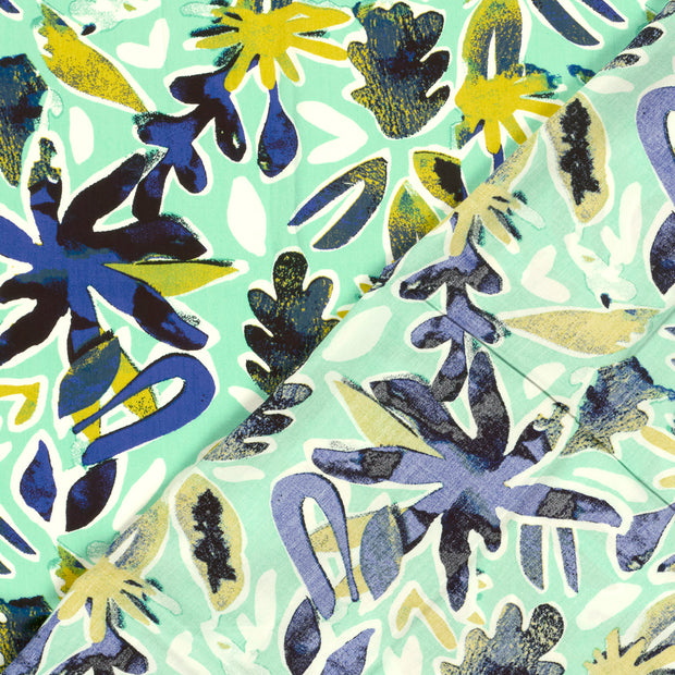 Viscose Poplin fabric Flowers digital printed 